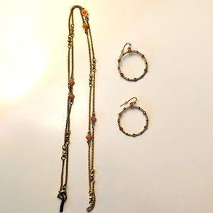 3/$15 🍁 Gold and coral jewelry set